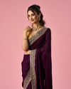 Mohey Women Purple Art Silk Saree with Stone Work