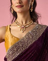 Mohey Women Purple Art Silk Saree with Stone Work