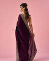 Mohey Women Purple Art Silk Saree with Stone Work