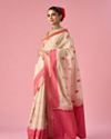 Mohey Women Pink Silk Saree with Weave Design