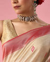 Mohey Women Pink Silk Saree with Weave Design