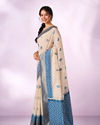 Mohey Women Indigo Blue Silk Saree with Weave