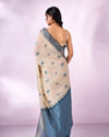 Mohey Women Indigo Blue Silk Saree with Weave