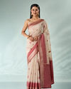 Mohey Women Red Art Silk Saree with Weave Design