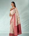 Mohey Women Red Art Silk Saree with Weave Design