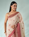 Mohey Women Red Art Silk Saree with Weave Design