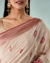 Mohey Women Red Art Silk Saree with Weave Design