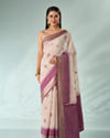 Mohey Women Purple Silk Saree with Weave