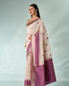 Mohey Women Purple Silk Saree with Weave