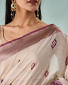 Mohey Women Purple Silk Saree with Weave