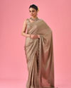 Beige Satin Celebration Saree