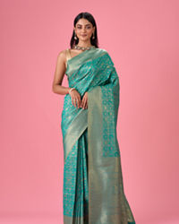 Mohey Women Lush Sea Green Elegance Saree
