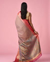 Mohey Women Peach Silk Saree with Weave Detail