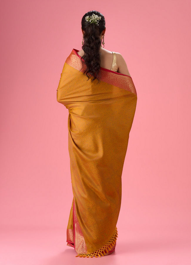 Mohey Women Radiant Mustard Yellow Saree