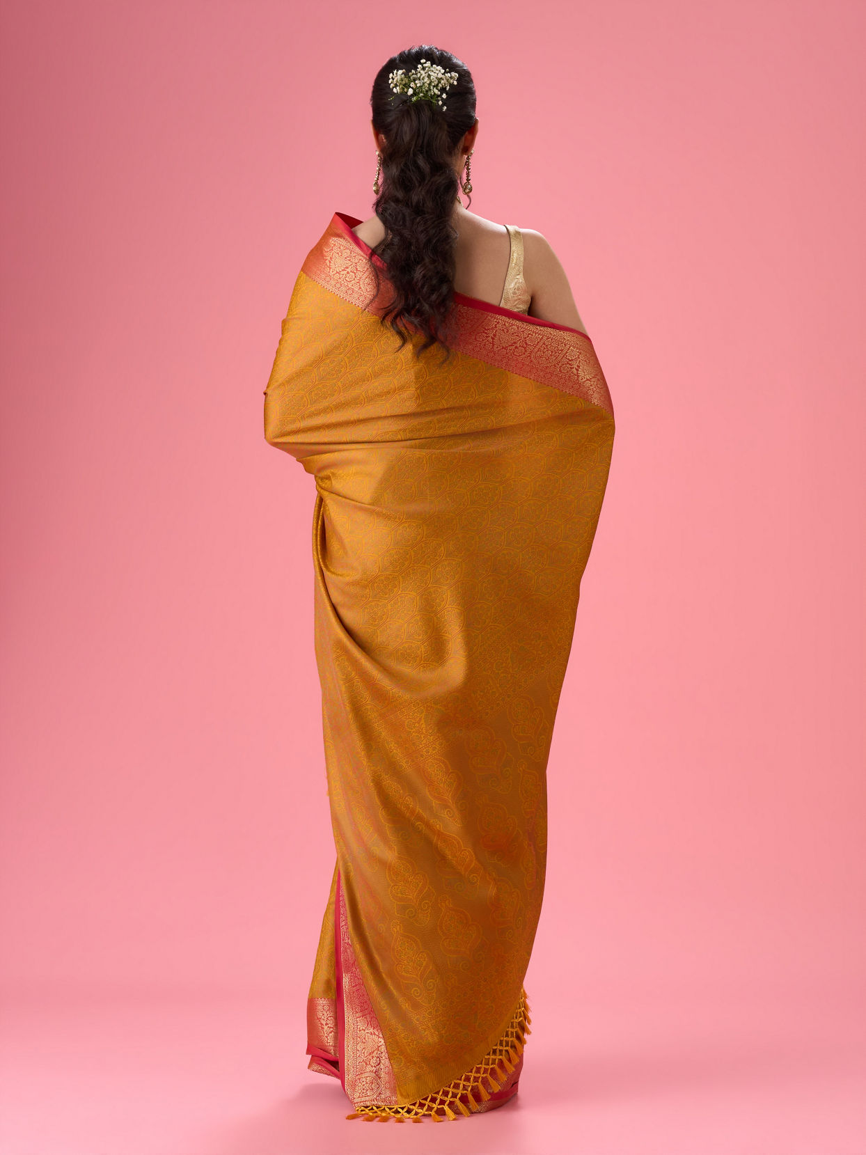 Mohey Women Radiant Mustard Yellow Saree