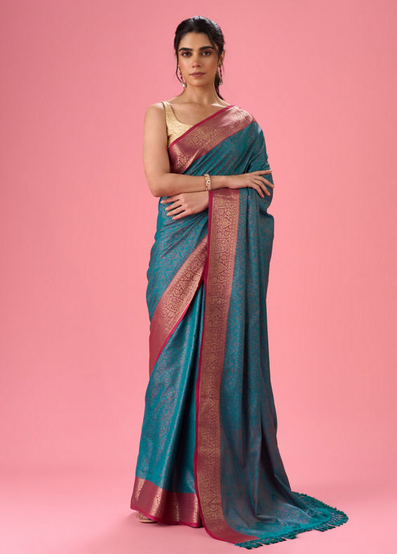 Mohey Women Emerald Elegance Art Silk Saree