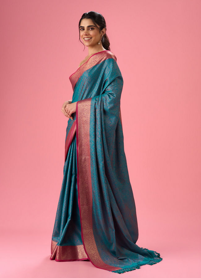 Mohey Women Emerald Elegance Art Silk Saree