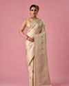 Mohey Women Cream Art Silk Saree with Weave Design