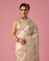 Mohey Women Cream Art Silk Saree with Weave Design