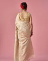 Mohey Women Cream Art Silk Saree with Weave Design