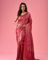 Mohey Women Elegant Pink Mystique Saree