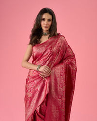 Mohey Women Elegant Pink Mystique Saree