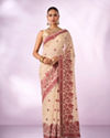 Mohey Women Red Silk Saree with Weave Design