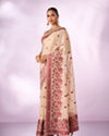 Mohey Women Red Silk Saree with Weave Design