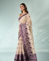 Mohey Women Purple Silk Saree with Weave Detail