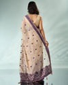 Mohey Women Purple Silk Saree with Weave Detail
