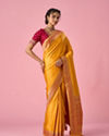 Mohey Women Mustard Yellow Silk Banarasi Saree with Weave Design