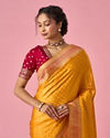 Mohey Women Mustard Yellow Silk Banarasi Saree with Weave Design