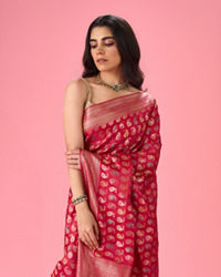 Mohey Women Ravishing Rani Pink Saree