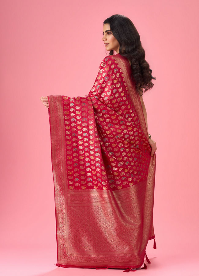 Mohey Women Ravishing Rani Pink Saree