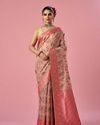 Mohey Women Pink Art Silk Saree with Weave Design