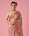 Mohey Women Pink Art Silk Saree with Weave Design