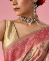 Mohey Women Pink Art Silk Saree with Weave Design