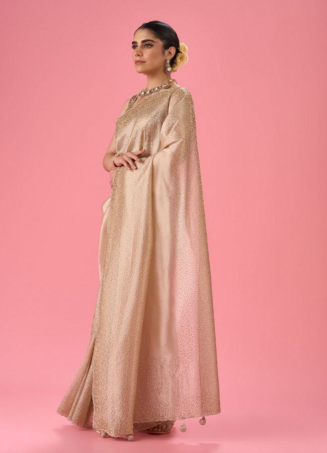 Mohey Women Elegant Purple Organza Saree