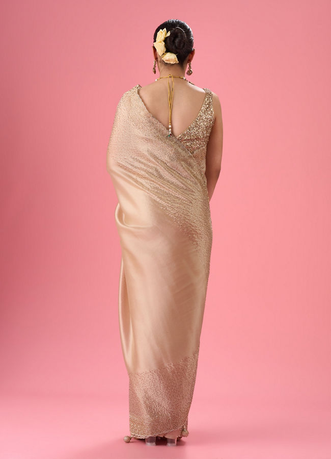 Mohey Women Elegant Purple Organza Saree