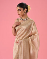 Mohey Women Elegant Purple Organza Saree