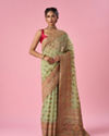 Mohey Women Green Silk Banarasi Saree with Weave Design