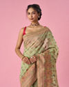Mohey Women Green Silk Banarasi Saree with Weave Design