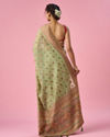 Mohey Women Green Silk Banarasi Saree with Weave Design