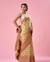 Mohey Women Light Yellow Art Silk Saree with Weave Design