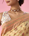 Mohey Women Light Yellow Art Silk Saree with Weave Design