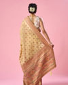 Mohey Women Light Yellow Art Silk Saree with Weave Design