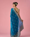 Mohey Women Blue Organza Saree with Stone Work