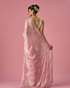 Mohey Women Pink Organza Saree with Stone Work