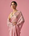 Mohey Women Pink Organza Saree with Stone Work