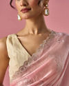Mohey Women Pink Organza Saree with Stone Work